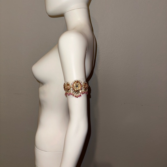 Indian Bollywood wedding party bajuband crystal armlet arm band jewelry - Picture 2 of 6